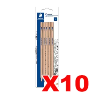10 x Staedtler Noris Natural Pencil 2B 5 Pack