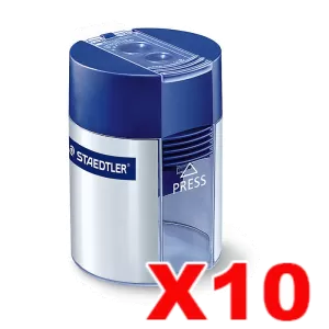 10 x Staedtler Double Hole Tub Sharpener Blue