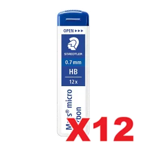 12 x Staedtler Mars Micro Pencil Lead Refills 0.7mm HB 12 Pack