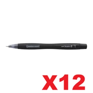 12 x Uni-Ball Shalaku S Mechanical Pencil 0.7mm Black