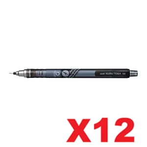12 x Uni-Ball Kuru Toga Mechanical Pencil 0.5mm Grey