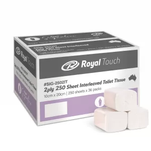 Royal Signature 2ply Interleaved Toilet Tissue 250 Sheets x 36 Packs (Total 9,000 sheets)
