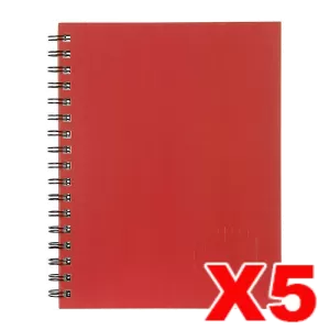 Spirax 511 Hard Cover Notebook A5 200 Page Red 5 Pack