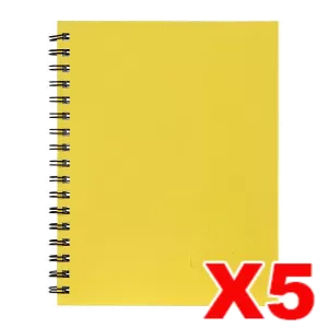Spirax 511 Hard Cover Notebook A5 200 Page Yellow 5 Pack