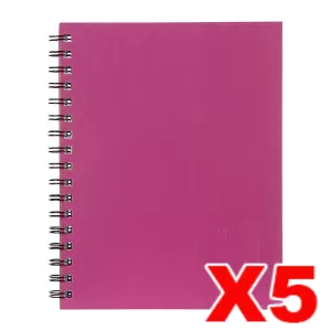 Spirax 511 Hard Cover Notebook A5 200 Page Pink 5 Pack