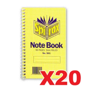 Spirax 561 Notebook 147 x 87mm 96 Page 20 Pack