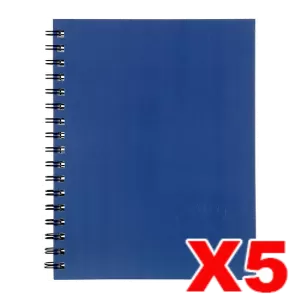 Spirax 511 Hard Cover Notebook A5 200 Page Blue 5 Pack