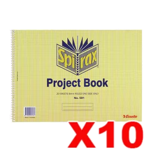 Spirax 581 Project Book 252 x 360mm 20 Leaf/40 Page 10 Pack