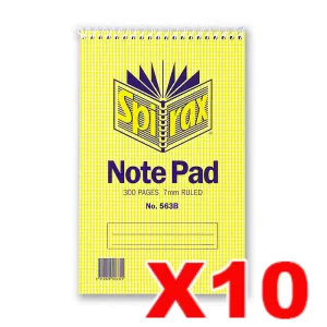 Spirax 563B Reporter Notebook 200 x 127mm 300 Page 10 Pack