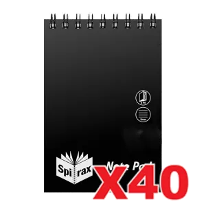 Spirax P560 PP Notebook 112 x 77mm 96 Page Black 40 Pack