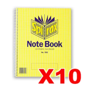 Spirax 592 Notebook 222 x 178mm 120 Page 10 Pack