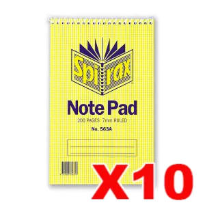 Spirax 563A Reporter Notebook 200 x 127mm 200 Page 10 Pack