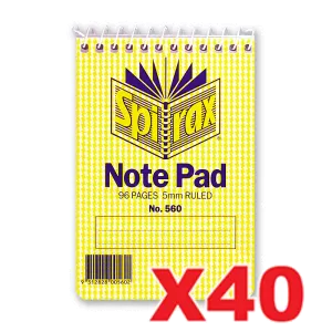 Spirax 560 Notebook 112 x 77mm 96 Page 40 Pack