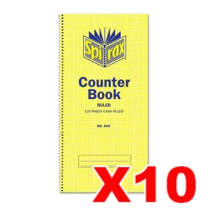 Spirax 544 Counter Book 297 x 135mm 120 Page 10 Pack