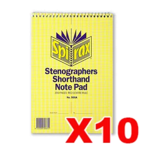 Spirax 566A Stenographers Notebook 225 x 152mm 200 Page 10 Pack