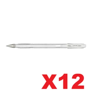 Uni-Ball Signo 120 Angelic Gel Ink Rollerball Pen 0.7mm White Pack of 12
