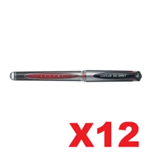 Uni-Ball Signo 153S Gel Impact Gel Ink Rollerball Pen 1.0mm Red Pack of 12