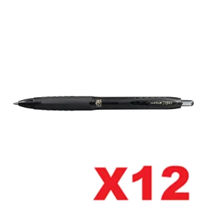 Uni-Ball Signo 307 Retractable Gel Ink Pen 0.5mm Black Pack of 12
