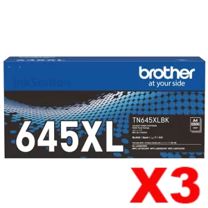 3 x Genuine Brother TN-645XLBK Black High Yield Toner Cartridge - 5,500 pages