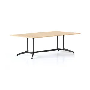 Typhoon Meeting & Boardroom Tables - 2400mm W x 1200mm D - Natural Oak - Black P/C All Over