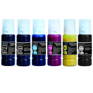 6-Pack Compatible for Epson EcoTank Sublimation Ink Bottle 100ml Combo [1BK,1PBK,1C,1M,1Y,1GY]