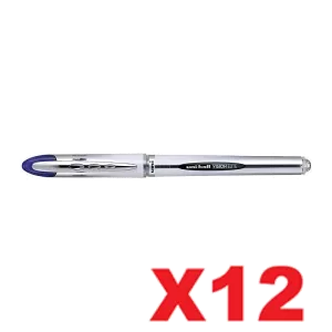 Uni-Ball Vision Elite Liquid Ink Rollerball Pen 0.8mm Blue Pack of 12