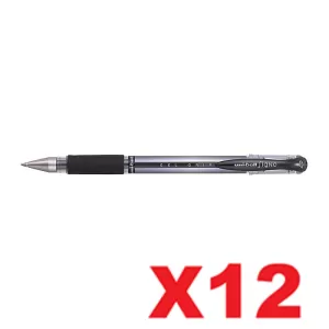 Uni-Ball Signo Gel Grip Gel Pen 0.7mm Black Pack of 12