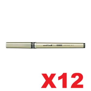 Uni-Ball Deluxe Liquid Ink Rollerball Pen 0.7mm Blue Pack of 12