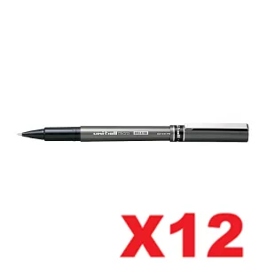Uni-Ball Deluxe Liquid Ink Rollerball Pen 0.5mm Black Pack of 12