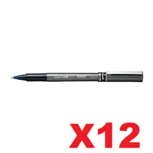 Uni-Ball Deluxe Liquid Ink Rollerball Pen 0.5mm Blue Pack of 12