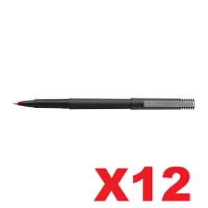 Uni-Ball Micro Liquid Ink Rollerball Pen 0.5mm Red Pack of 12