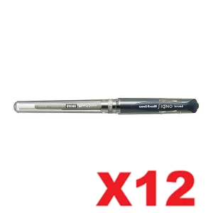 Uni-Ball Signo Broad Gel Pen Blue/Black Pack of 12