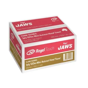 6 Rolls Royal Touch Jaws Mini Autocut Hand Towel 200mm x120m