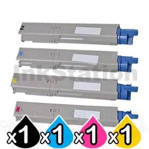 4 Pack OKI Compatible C3300/ C3400/ C3600 Toner Cartridges (43459312-43459355)