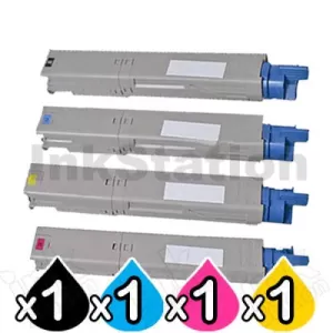 4 Pack OKI Compatible C3300/ C3400/ C3600 Toner Cartridges (43459312-43459355)