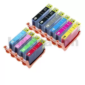 10-Pack Canon PIXMA Pro9500 PGI-9 Compatible InkJet Cartridge [1MBK,1PBK,1C,1M,1Y,1PC,1PM,1GY,1G,1R]