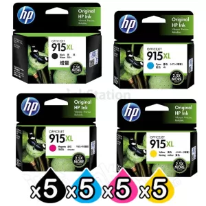 20 Pack HP 915XL Genuine High Yield Inkjet Cartridge 3YM22AA-3YM19AA [5BK,5C,5M,5Y]