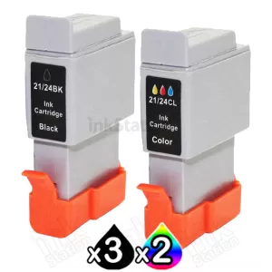 5 Pack Canon BCI-24BK BCI-24C Compatible Value Pack [3BK,2C]