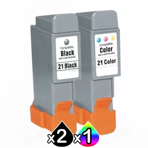 3 Pack Canon BCI-21BK BCI-21C InkStation Compatible Value Pack [2BK,1C]