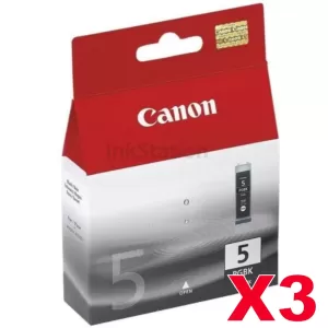 3 x Genuine Canon PGI-5BK Black Inkjet Cartridge