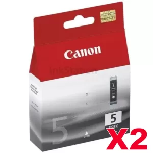 2 x Genuine Canon PGI-5BK Black Inkjet Cartridge