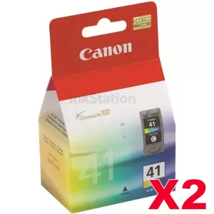 2-Pack Canon CL-41 Colour Genuine Ink Cartridge