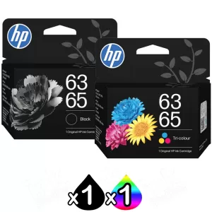 2 Pack HP 63/65 Genuine Inkjet Cartridges Combo B7RT3AA + B7RT2AA [1BK,1CL]