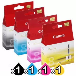 4 Pack Genuine Canon CLI-8 Inkjet Set [BK+C+M+Y]