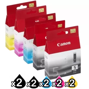 10-Pack Canon PGI-5BK, CLI-8BK/C/M/Y Genuine Inkjet [2BK,2PBK,2C,2M,2Y]