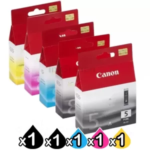 5-Pack Canon PGI-5BK, CLI-8BK/C/M/Y Genuine Inkjet [1BK,1PBK,1C,1M,1Y]