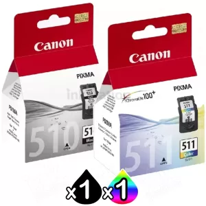2 Pack Canon PG-510 CL-511 Genuine Ink Cartridges [1BK,1C]