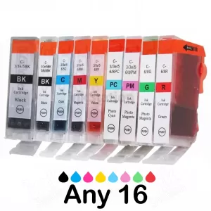 Any 16 Compatible Canon BCI-3e & 6 Inkjet Cartridges