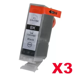3 x Compatible Canon BCI-3eBK Black Ink Cartridge