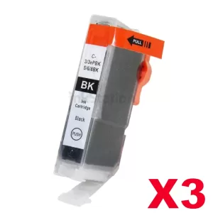 3 x Compatible Canon BCI-6BK Black Ink Cartridge